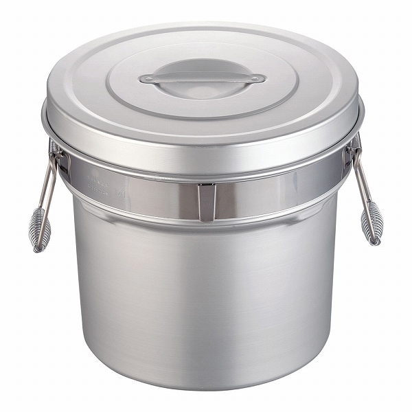 オオイ金属元素 アルマイト 段付二重食缶 14L 249-R(ASY74249) その他キッチン、日用品、文具-キッチン、日用品、文具