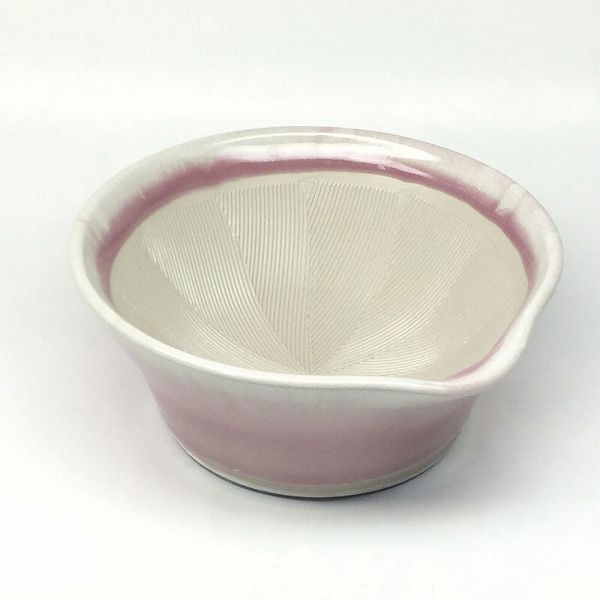 元重製陶所 離乳食にも使えるカラーすり鉢 桜色 陶器 BLN0102