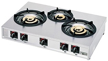 ガステーブルコンロ親子 13A 3口/自動点火 M-223C(DKV2105)