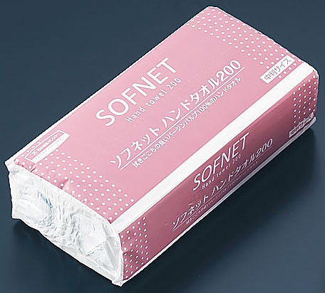 クレシア ソフネット ハンドタオル200 中判 平判2ツ折 入数：1セット(30束入) 36300(KTO4601)