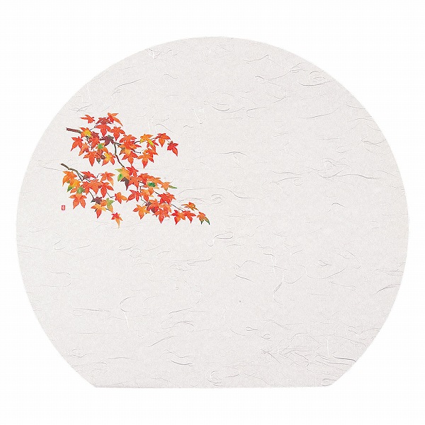 ヤマコー(Yamaco) 尺3半月四季懐石まっと 紅葉 370×335mm 入数：1セット(50枚入) QKI02
