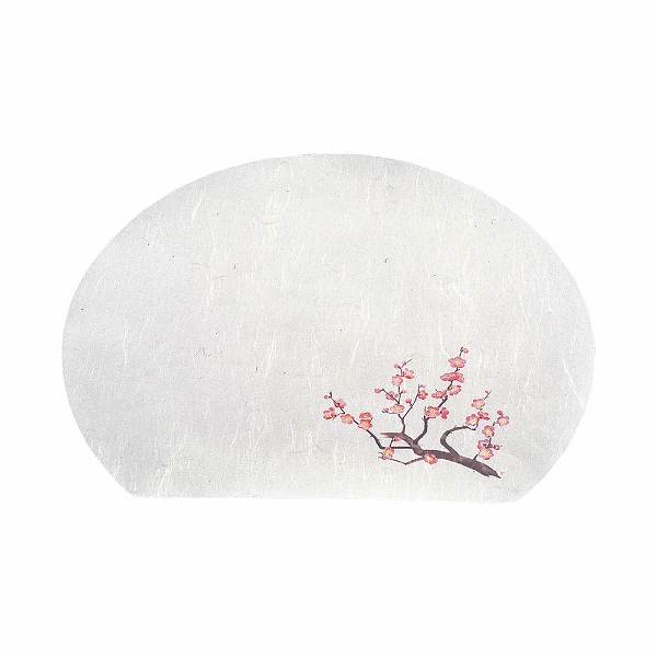 ヤマコー(Yamaco) 尺3半月四季懐石まっと 梅 370×335mm 入数：1セット(50枚入) QKI03