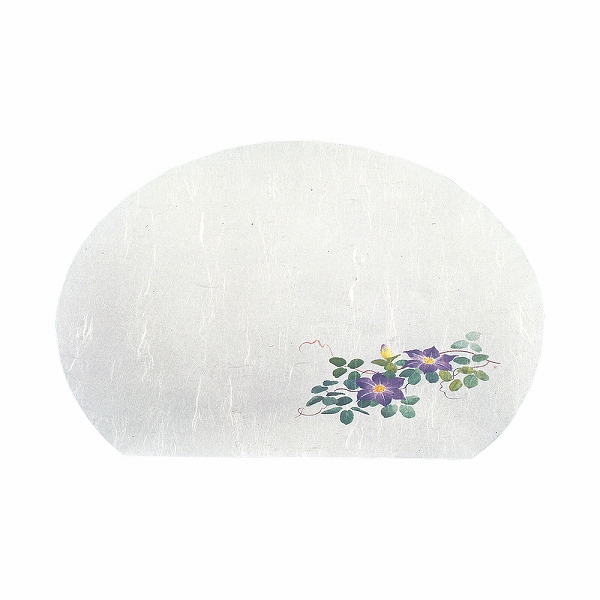 ヤマコー(Yamaco) 尺3半月四季懐石まっと 鉄線 370×335mm 入数：1セット(50枚入) QKI05