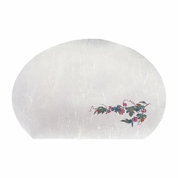 ヤマコー(Yamaco) 尺3半月四季懐石まっと 山ぶどう 370×335mm 入数：1セット(50枚入) QKI06