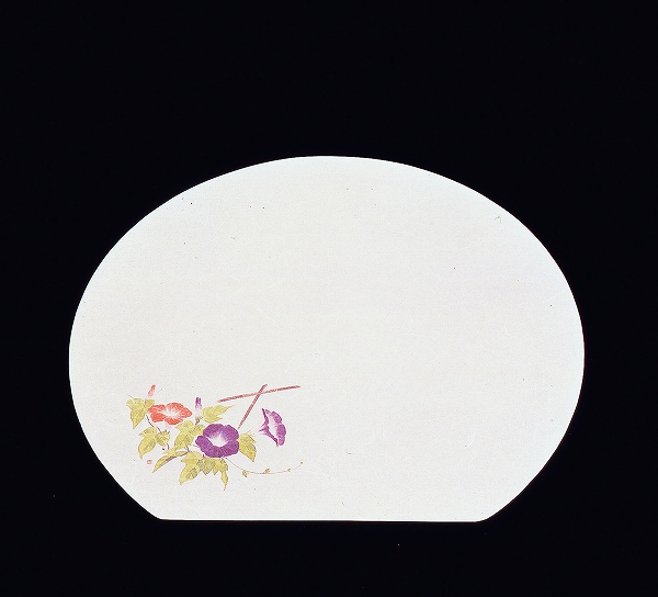 ヤマコー(Yamaco) 尺3半月枯淡懐石まっと 朝顔 370×335mm 入数：1セット(100枚入) QKI51