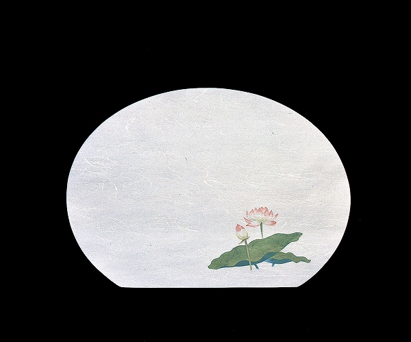 ヤマコー(Yamaco) 尺3半月枯淡懐石まっと はす 370×335mm 入数：1セット(100枚入) QMT71