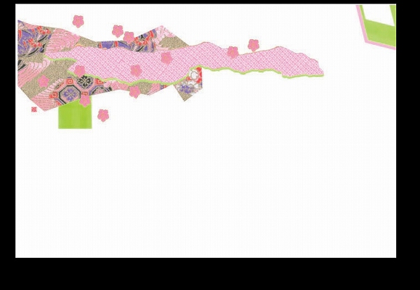 ヤマコー(Yamaco) 尺3無蛍光紙四季彩まっと花友禅 弥生・3月 390×260mm 入数：1セット(100枚入) QMTC601