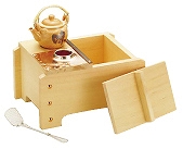ヤマコー(Yamaco) 角型湯豆腐セット 1人用 檜/木炭専用 UH1021(QYD04)