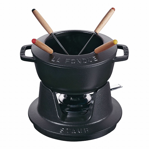 ストウブ(Staub) フォンデュセット 黒 16cm 鋳鉄 40511-970(RSTE701)