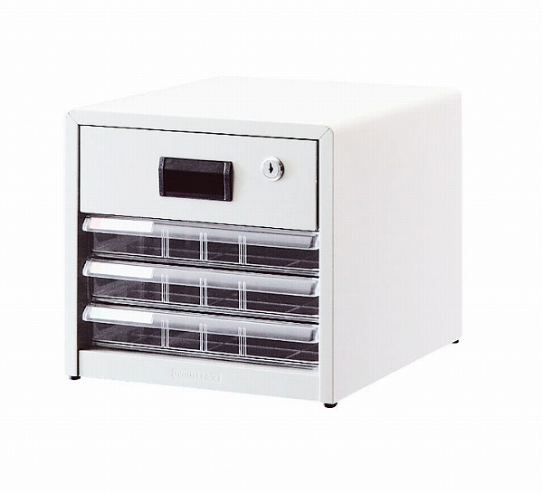 ナカバヤシ(Nakabayashi) アバンテV2雁の使い容れもの 白 A4タテ型 浅3段/鍵付1段 AL-R4(XLT6301) その他事務用品-キッチン、日用品、文具