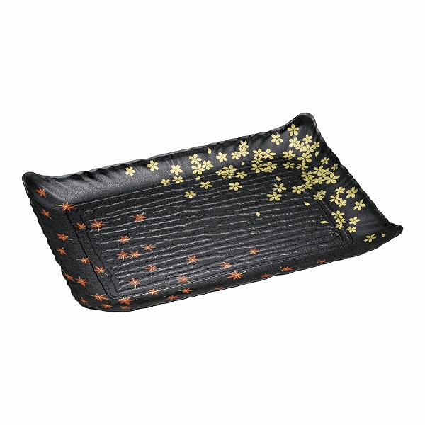 プラ容器 筑後 春秋 黒 特大 入数：1セット(10枚入) XNS0201