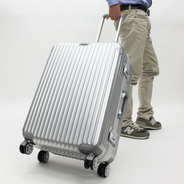 HIRO アルミ仕様 キャリーケース シルバー Mサイズ 約24インチ アルミ製 TSAロック搭載 魅せるスーツケース｜apagency｜02