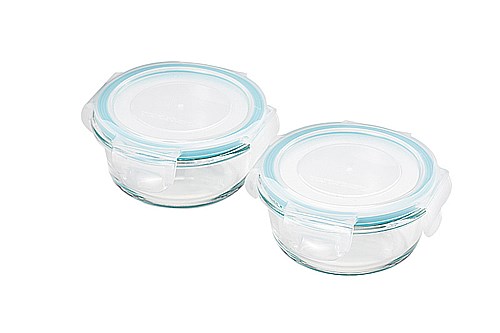 保存容器 クラルテ 耐熱ガラス製 丸型ミニ 入数：1セット(2個) CTH-200