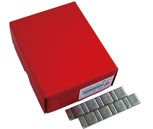 泉産業貿易 鉛製接着式バランスウェイト 板タイプ 5g＋10g 黒テープ ST NO.15-W6/B 入数：6KG入(4個×100本)×4箱｜apagency