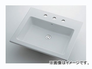 カクダイ 角型洗面器 3ホール 品番：493-009 JAN：4972353003204