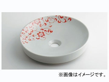 カクダイ 丸型手洗器 サーモンピンク 品番：493-097-P JAN：4972353046416