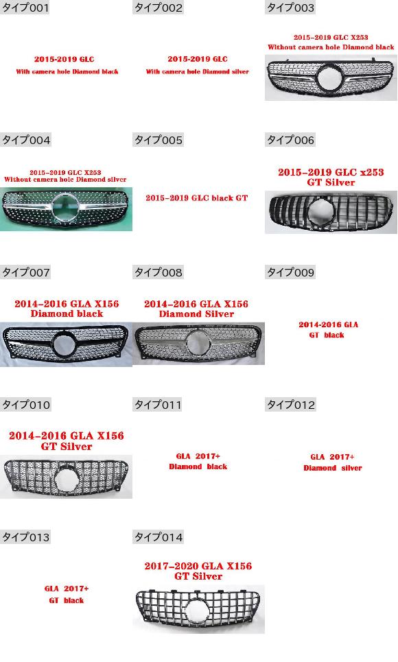 ミドル グリル 適用: メルセデスベンツ GLC X253 W253 GLA X156 ABS プラスチック フロント スタイル 1〜スタイル 14 AL KK 4364 AL : 503507790 : オートパーツエージェンシー