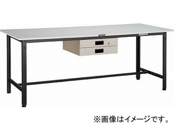 トラスコ中山/TRUSCO RAE型作業台 1800X900XH740 薄型2段引出付 DG色 RAE1809UDK2DG(4545753)