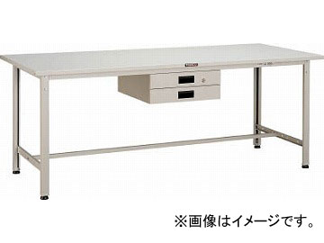 トラスコ中山/TRUSCO SAE型作業台 1800X7450XH740 薄型2段引出付 W色 SAE1800UDK2W(4546598)