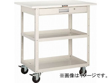 トラスコ中山/TRUSCO イーグルワゴン 600X400 引出 天板付 W色 EGW762TVW(4501918)