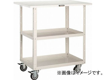 トラスコ中山/TRUSCO イーグルワゴン 750X500 天板付 ウレタン4輪自在 W色 EGW772TUJW(4502027)