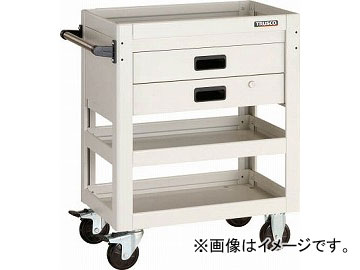 トラスコ中山/TRUSCO ツールワゴン ドルフィン 750X500 2段引出 W色 DLWS773XW(4547845)