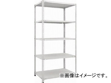 トラスコ中山 セミボルトレス軽量棚 W875XD600XH1800 5段 W色 SBL-6365-W(4845617)