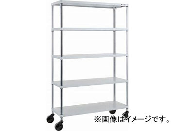トラスコ中山 フェニックスラック 1200X450 5段 U車輪付 W色 PER-6445-U125-W(4845307)