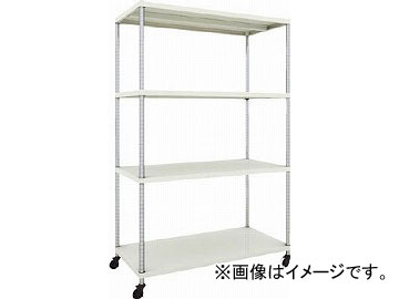 トラスコ中山 フェニックスラック 1200X600 4段 U車輪付 W色 PER-6464-U125-W(4845323)