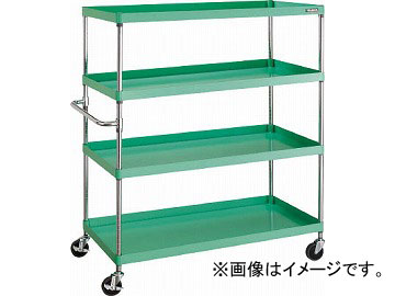トラスコ中山 フェニックスワゴン 1200X600XH1500 4段 YG色 PEW-15124-YG(4882156)