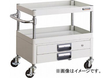 トラスコ中山 フェニックスワゴン 600X400XH600 2段引出付 W色 PEW-662X-W(4882563)