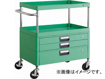トラスコ中山 フェニックスワゴン 750X500XH880 引出付 YG色 PEW-972VX-YG(4884698)