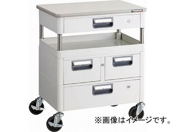 トラスコ中山 フェニックスワゴン 600X400XH740 引出 天板付 YG色 PEW-761VZWT-YG(4857534)