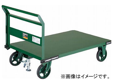 トラスコ中山 鋼鉄製運搬車 800X450 ハンドル側自在車 鋳物車輪 LS付 OH-3RSS(7680791)