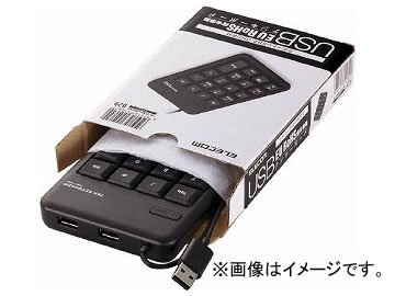 エレコム USBハブ付テンキーボード ブラック TK-TCM012BK/RS(4950399)｜apagency