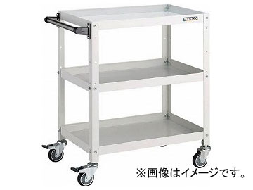 トラスコ中山 ラビットワゴン 600×400 ハンドル付 ウレタン車輪 W色 RBW-763HU W(8183169)