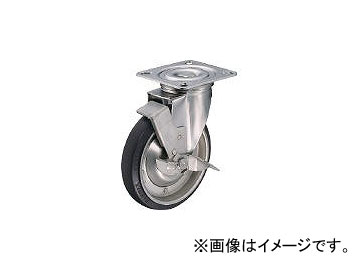 ハンマーキャスター/HAMMER-CASTER Sシリーズオールステンレス自在SP付ゴム車200mm 319SRB200BAR01(3929531) JAN：4956237444802