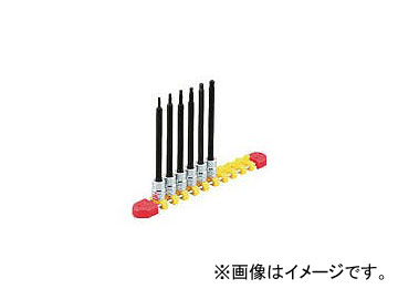 京都機械工具/KTC 6.3sq.ロングボールポイントヘキサゴンビットソケットセット6コ組 TBT2L06BPBH(3839486) JAN：4989433149561