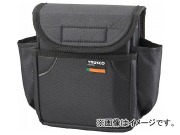 トラスコ中山/TRUSCO 小型腰袋 二段フタ付 ブラック TC52BK(3524604) JAN：4989999822427｜apagency
