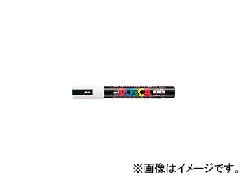 三菱鉛筆/UNI 水性顔料マーカー ユニポスカ 中字丸芯 白 PC5M.1(3654044) JAN：4902778147757｜apagency