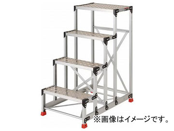 トラスコ中山/TRUSCO 作業用踏台 アルミ製・縞板タイプ 天板寸法600×400×1200 TSFC4612(3365158) JAN：4989999013986