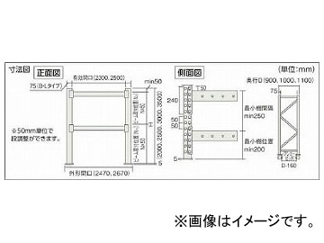 トラスコ中山/TRUSCO パレットラック1トン用2300×900×H3500 2段 単体 1D35B23092