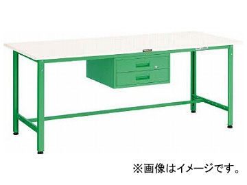 トラスコ中山/TRUSCO AE型作業台 1800×900×H740 2段引出付 YG色 AE1809F2YG
