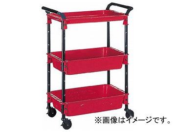 トラスコ中山/TRUSCO ツールワゴンロイヤル 586×320×833 深2浅1 赤 TWR4 R(5014298) JAN：4518772001027