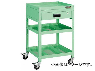 トラスコ中山/TRUSCO ラビットワゴン 500×500 引出1段 仕切2段付 YG色 RBW853S2VYG(3663337)