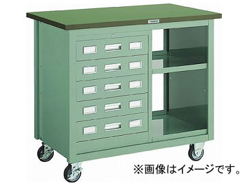 トラスコ中山/TRUSCO VD型引出付大型ツールワゴン 1000×600×H880 VD205 GN(5123411) JAN：4989999795622