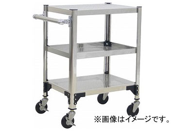 トラスコ中山/TRUSCO ステンレス製導電性ワゴン 600×450×829 パンチング棚板 TT3813P(3526437) JAN：4989999824230