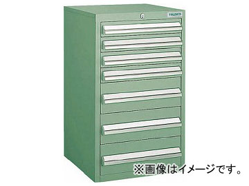トラスコ中山/TRUSCO LVR型キャビネット 392×412×H660 引出7段 GN LVR661 GN(5021120) JAN：4989999715798