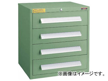 トラスコ中山/TRUSCO WLVR型キャビネット 500×412×H540 引出4段 GN WLVR542 GN(3011615) JAN：4989999783759