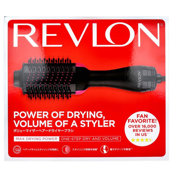 レブロン ボリューマイザーヘアードライヤーブラシ ブラック・ピンクカラー マイナスイオンで艶やかに輝く滑らかな美髪に RVDR5222JPPNK